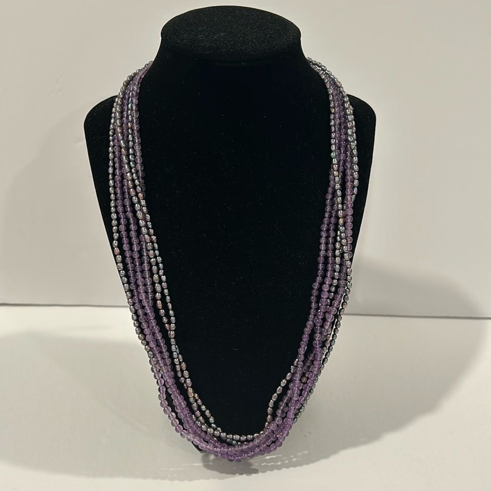 NWOT Joan Rivers Multi Layers Purple Necklace